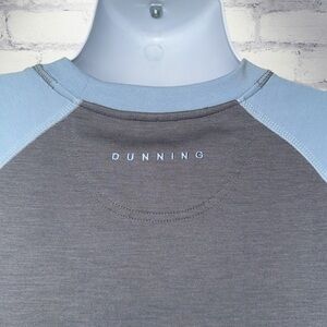 Dunning Men’s Long Sleeve Colorblock Crewneck Sweater Large Gray Blue